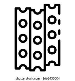 Construction metal bars icon. Outline construction metal bars vector icon for web design isolated on white background