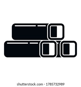 Construction metal pipes icon. Simple illustration of construction metal pipes vector icon for web design isolated on white background