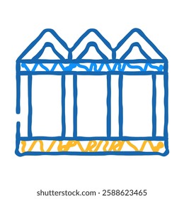 construction metallic material frame doodle icon sketch vector. construction metallic material frame sign. isolated symbol illustration