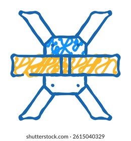 construction metallic part doodle icon sketch vector. construction metallic part sign. isolated symbol illustration