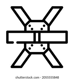 vector de icono de la línea de pieza metálica de construcción. señal de pieza metálica de construcción. símbolo de contorno aislado ilustración negra