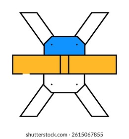 construction metallic part line icon vector. construction metallic part sign. isolated symbol illustration