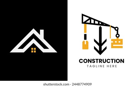 Construction minimalist building logo icon vector template idea