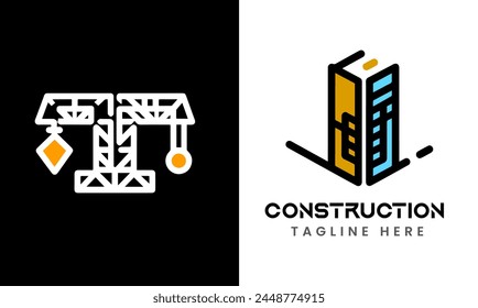 Construction minimalist building logo icon vector template idea