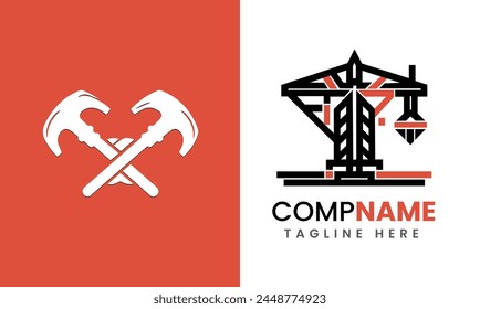 Construction minimalist building logo icon vector template idea
