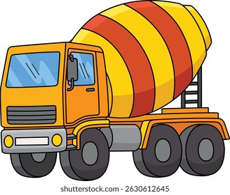 Construction Mixer Cartoon Colored Clipart 