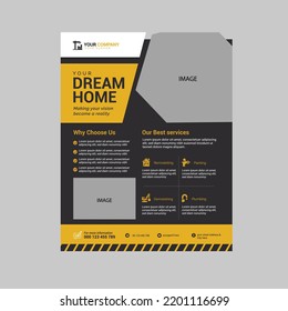 construction modern flyer template deign