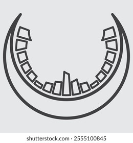 Construction Moon With Building logo icon template