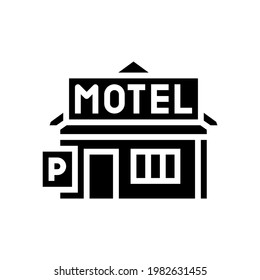 construction motel glyph icon vector. construction motel sign. isolated contour symbol black illustration