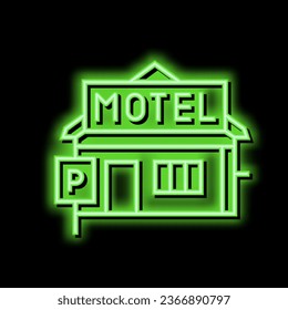 construction motel neon light sign vector. construction motel illustration