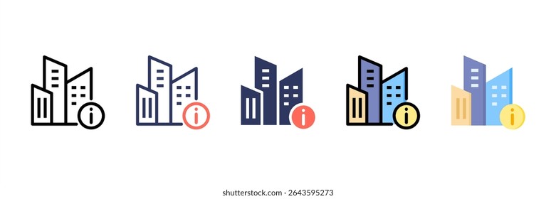 Conjunto de ícones de multi-estilo de construção