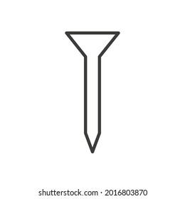 Icono de la línea de uñas de construcción. Reparar el pictograma del contorno. Vector aislado en blanco.