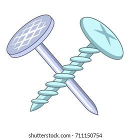 Construction nails icon. Cartoon illustration of construction nails vector icon for web