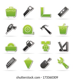 Construction objects and tools icons- vector icon set