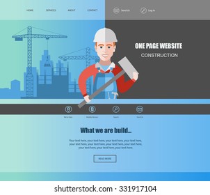 construction. One page website design.