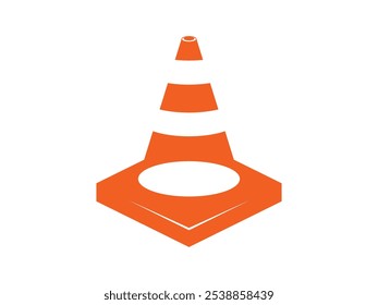 construction orange cone isolated design vector on transparent background