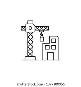 Construction Outline Icon Style Illustration. EPS 10 File 