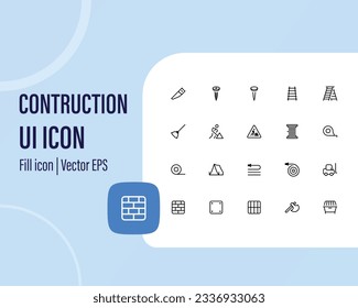 Construction Outline web icons set, home repair tools. Thin line web icons collection. Simple vector illustration. user interface icon set collection.