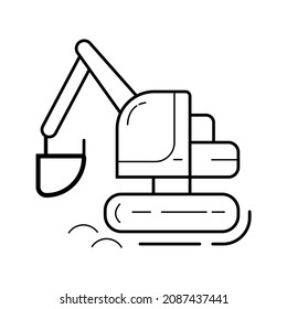 construction pack icon excavator vector isolated