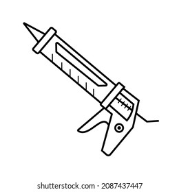 construction pack icon glue gun vector isolated