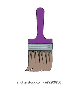 construction paint brush handle white background