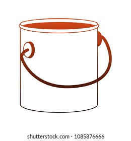 Construction paint bucket orange lines
