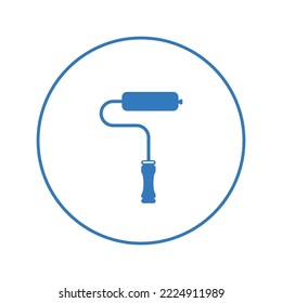 Construction paint roller tool icon Circle version icon 