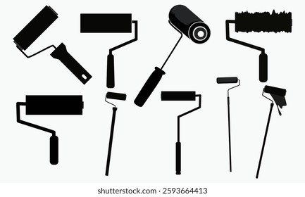 Construction paintbrushes, House painter brush, Paint brush icon vector illustration isolated