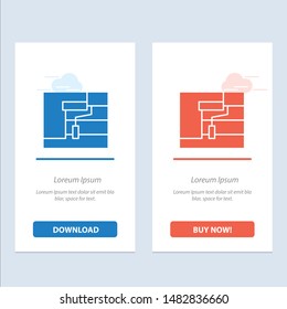 Construction, Painting, Roller, Tool  Blue and Red Download and Buy Now web Widget Card Template