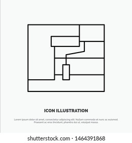 Construction, Painting, Roller, Tool Line Icon Vector. Vector Icon Template background