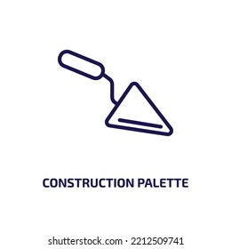 construction palette icon from construction collection. Thin linear construction palette, palette, decoration outline icon isolated on white background. Line vector construction palette sign, symbol 