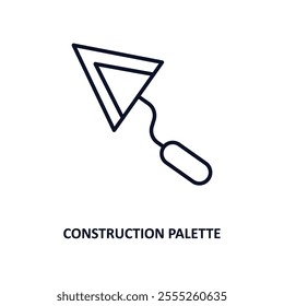 construction palette outline icon.  Thin line icon from construction collection. Editable vector isolated on white background