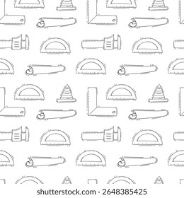 Bouwpatroon. Bouwgereedschap Naadloos patroon. Doodle Bouw Naadloos patroon. Bouwgereedschap Achtergrond
