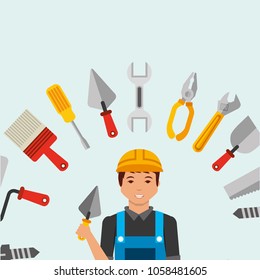 Construction People Tools Stock Vector (Royalty Free) 1058481605 ...