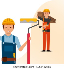 Construction People Tools Stock Vector (Royalty Free) 1058482985 ...