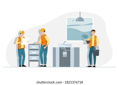 Construction personnel concept. Professional team vector Illustration.