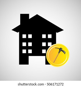 construction pick axe icon graphic vector illustration eps 10