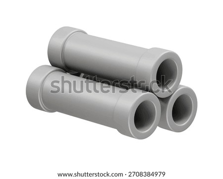 Construction pipes icon 3d render illustration 