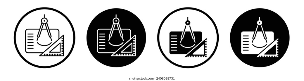 Conjunto de iconos del plan de construcción. Mapa de diseño urbano símbolo vector en un estilo negro relleno y delineado.
