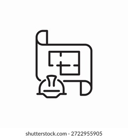 vetor de sinal de ícone de plano de construção
