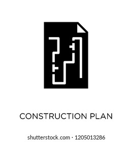 Construction plan icon. Construction plan symbol design from Construction collection. Simple element vector illustration on white background.
