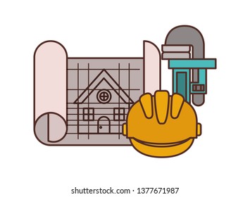 construction plan isolated icon