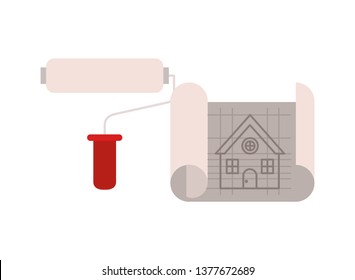 construction plan isolated icon