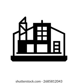Ilustración de Arte vectorial de silueta de Plan de construcción