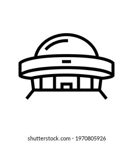 construction planetarium line icon vector. construction planetarium sign. isolated contour symbol black illustration