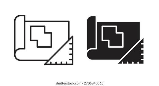 Planes de construcción. colección. Silueta plana icono elemento de diseño.. Vector glifo flat icons