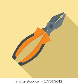 Construction pliers icon. Flat illustration of construction pliers vector icon for web design