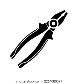 Icono de herramientas de reparación de alicates de construcción | Ilustración del vector negro |