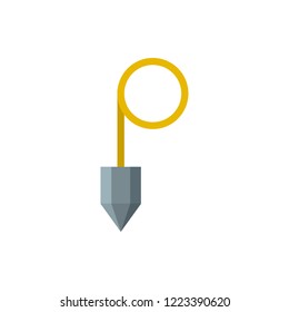 construction plummet flat vector icon