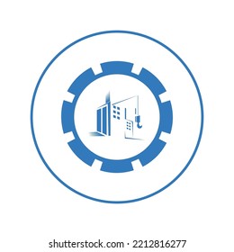 Construction pollution industry plant icon | Circle version icon |